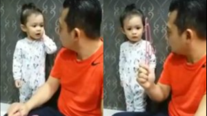 SAJAHEBOH.COM - Video Comel Anak Kecil Menjawab Ketika Kena Marah Bapa Kerana Main Gunting