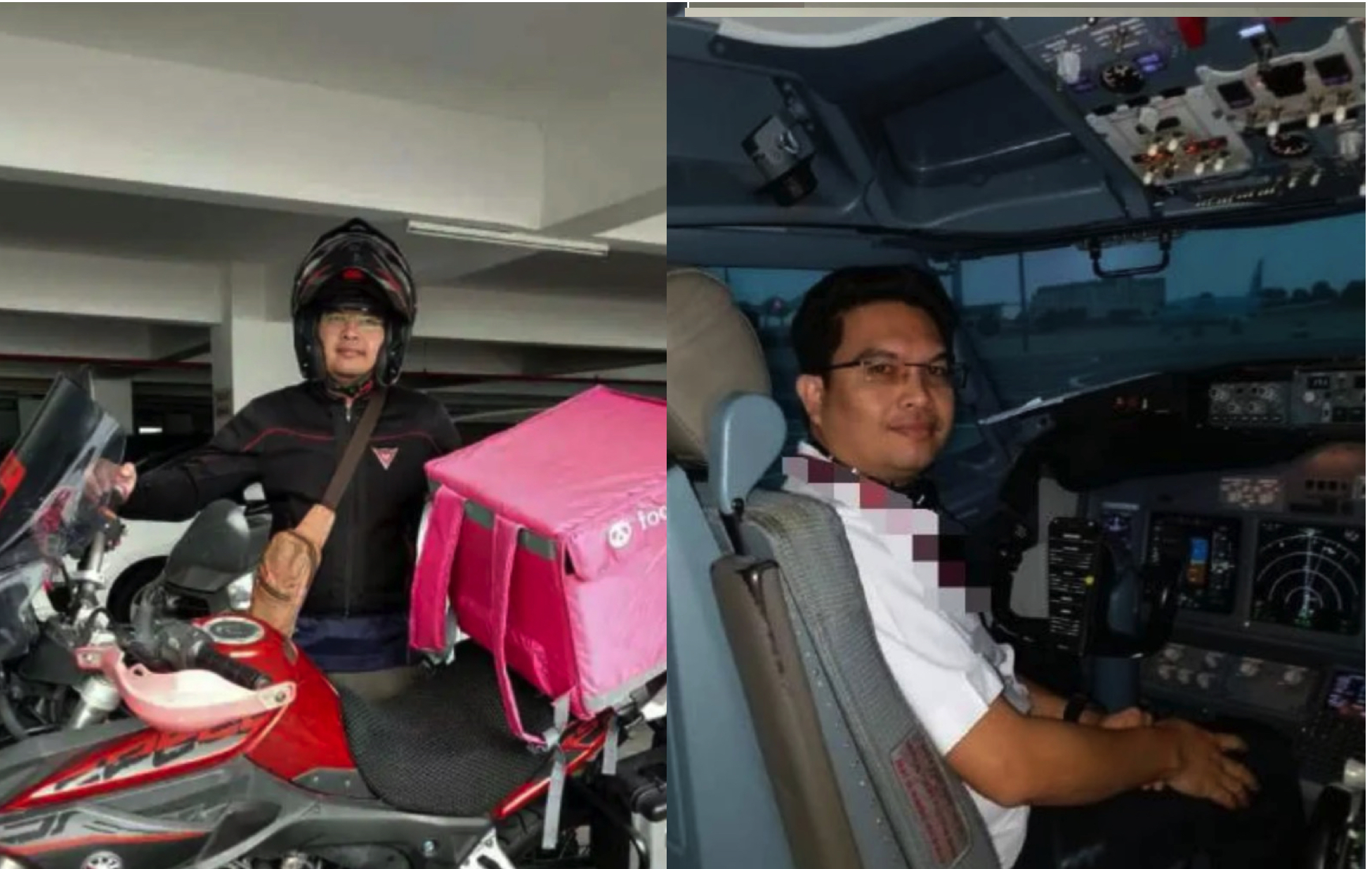 sajaheboh.com - 'Dulu Pilot Di Udara, Kini Pilot Di Darat' - Juruterbang Hilang Pekerjaan Kerana PKP Kini Jadi Rider Food Demi Keluarga